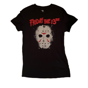 Friday the 13th black/red t-shirt. Unisex Adult T shirt Size Small 34/36 chest